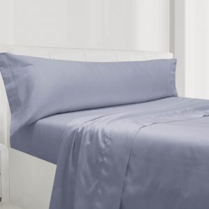 Jogos lençóis cama casal Silk Azul